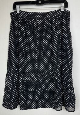 Peter Nygard Black & White Midi Skirt Women's 14 Petite